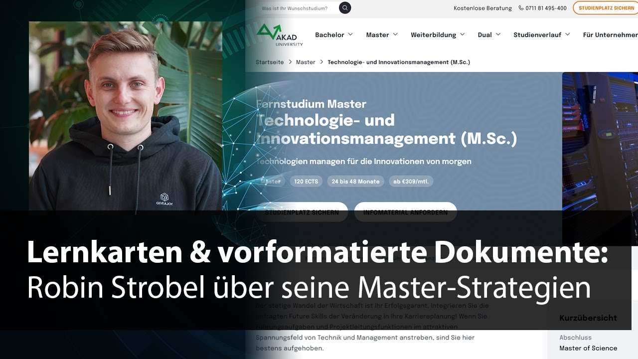 Lernen & wissenschaftliche Arbeiten bei Vollzeitjob & -studium bewältigen | mit Robin Strobel