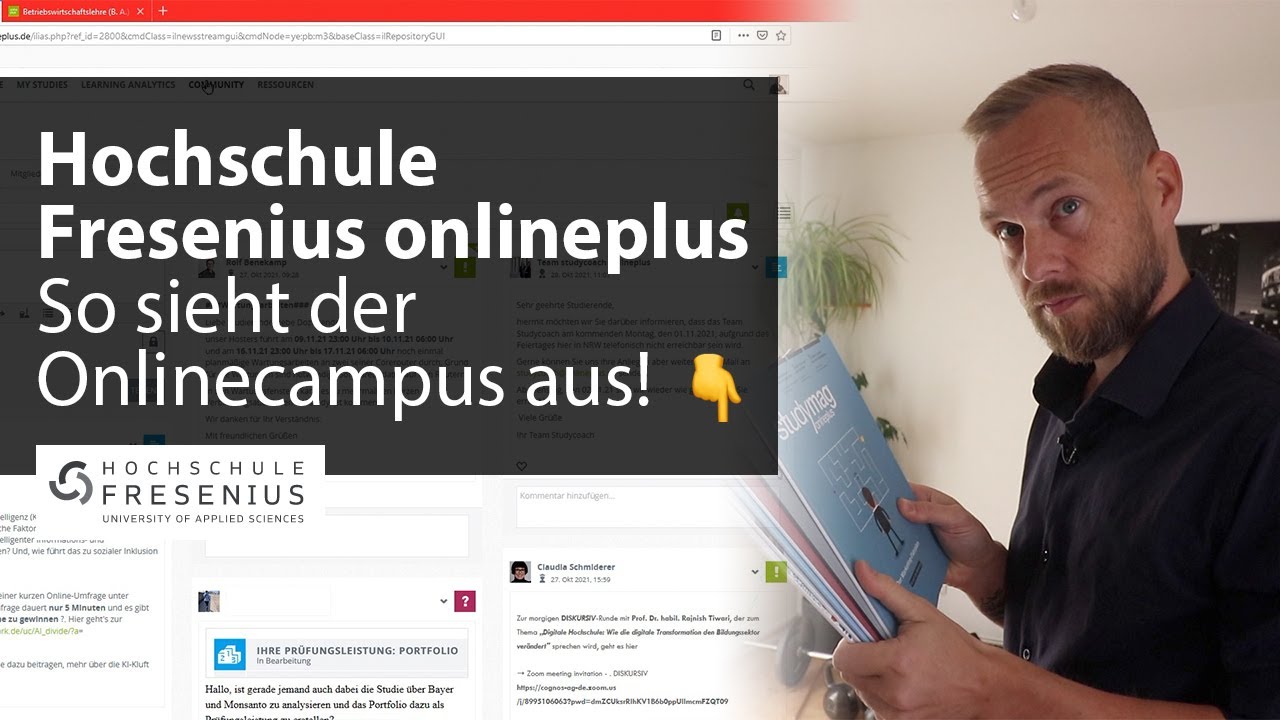 Hochschule Fresenius: Ich zeige den Onlinecampus & Studienskripte fürs Fernstudium – StudyNet