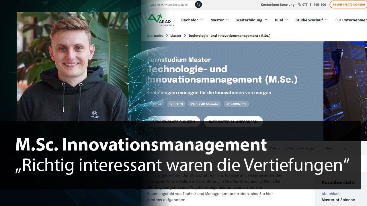 AKAD-Fernstudium Innovationsmanagement: Robin von GIVEAJOY über Inhalte & Prüfungen